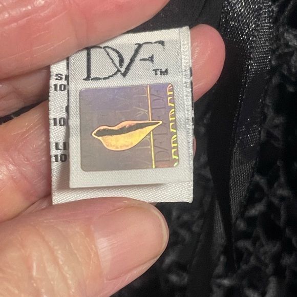 Diane Von Furstenberg Black Lace Overlay Slip Dress — NWT Size M ($598 Retail) - Picture 7 of 8